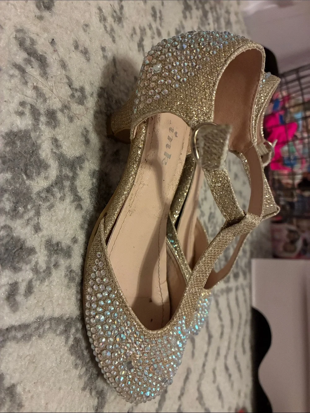 Girls' Sparkle T-Strap Dress Shoes - Gold